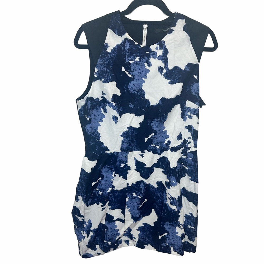 NWT Timo Weiland Silk Blend Blue & White Dress Size 12